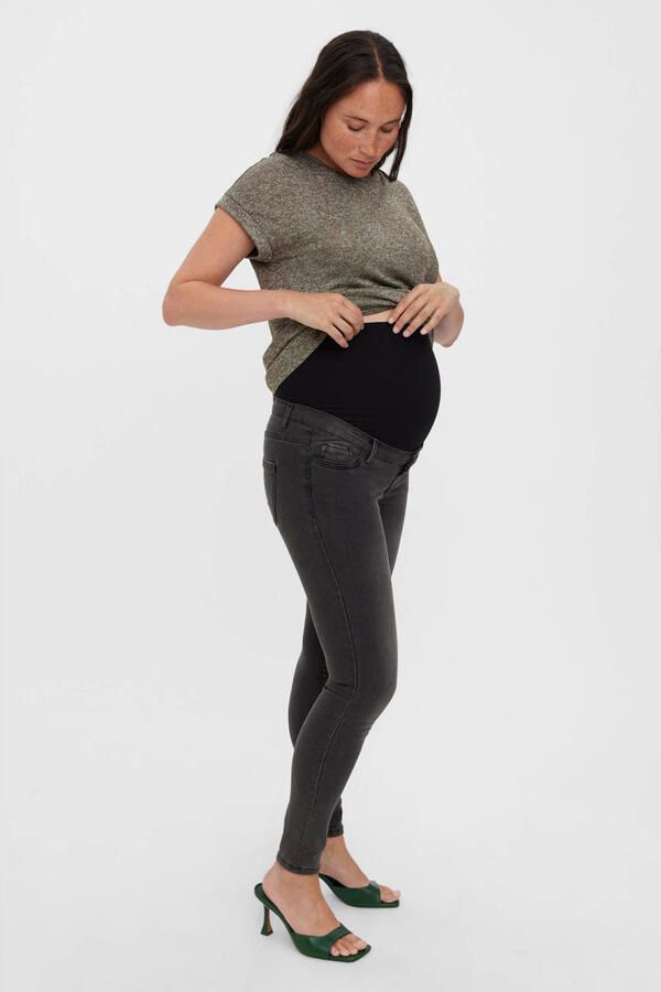 VERO MODA MATERNITY skinny zwangerschapsjeans VMMTANYA dark grey denim Grijs Dames Stretchdenim XS