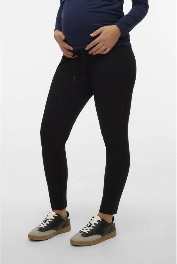 VERO MODA MATERNITY slim fit broek VMMEVA zwart Dames Viscose Effen XXL - Foto 3