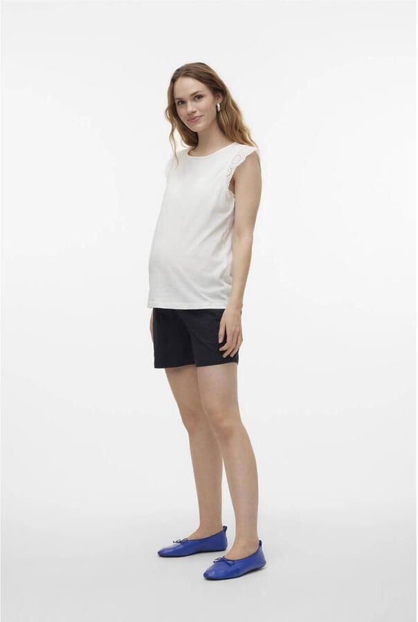 VERO MODA MATERNITY T-shirt VMMEMILY wit Dames Katoen Ronde hals Effen XXL