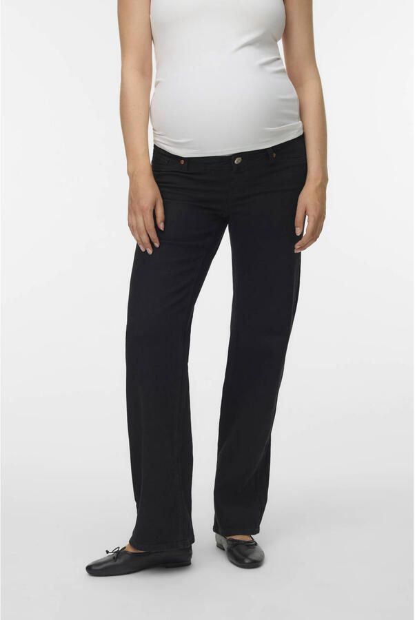 VERO MODA MATERNITY VMMTESSA low waist zwangerschaps wide leg jeans zwart