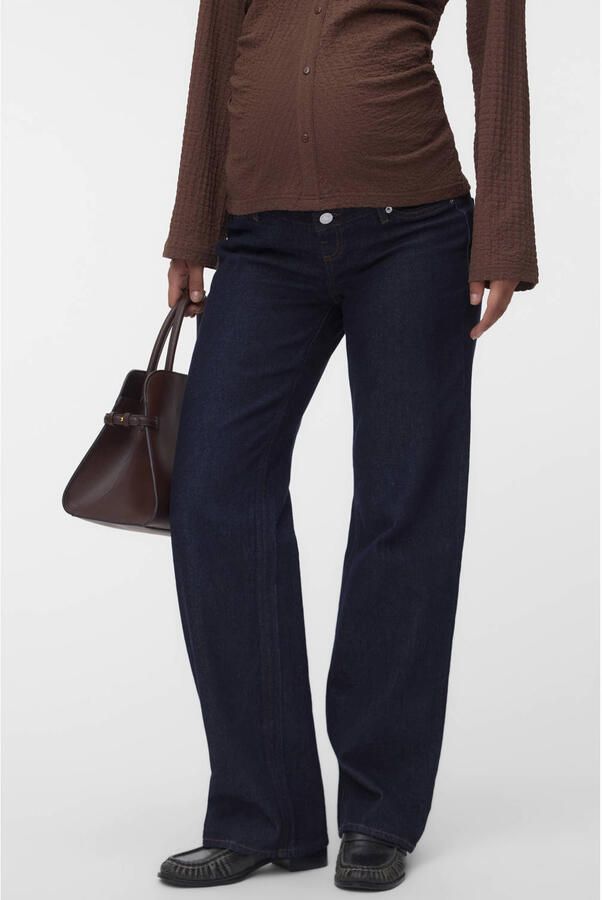 VERO MODA MATERNITY VMMTESSA zwangerschaps wide leg jeans donkerblauw