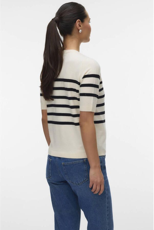 VERO MODA MATERNITY zwangerschaps gestreepte top ecru fijn gebreid - Foto 2
