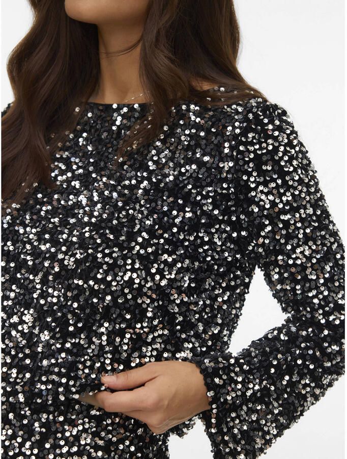 VERO MODA MATERNITY zwangerschaps glitter top zwart met pailletten - Foto 2