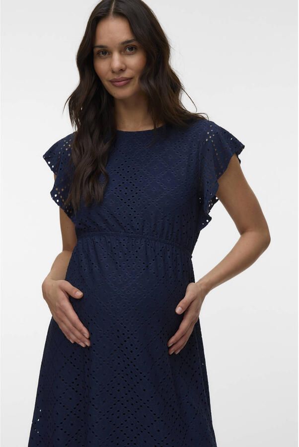 VERO MODA MATERNITY zwangerschaps korte jurk donkerblauw