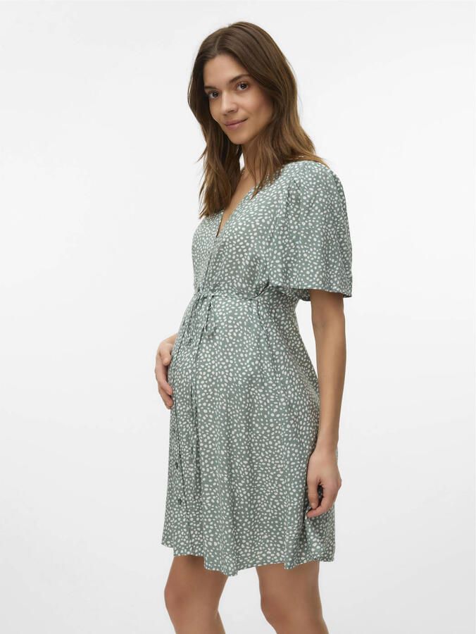 VERO MODA MATERNITY zwangerschaps korte jurk grijsgroen - Foto 2