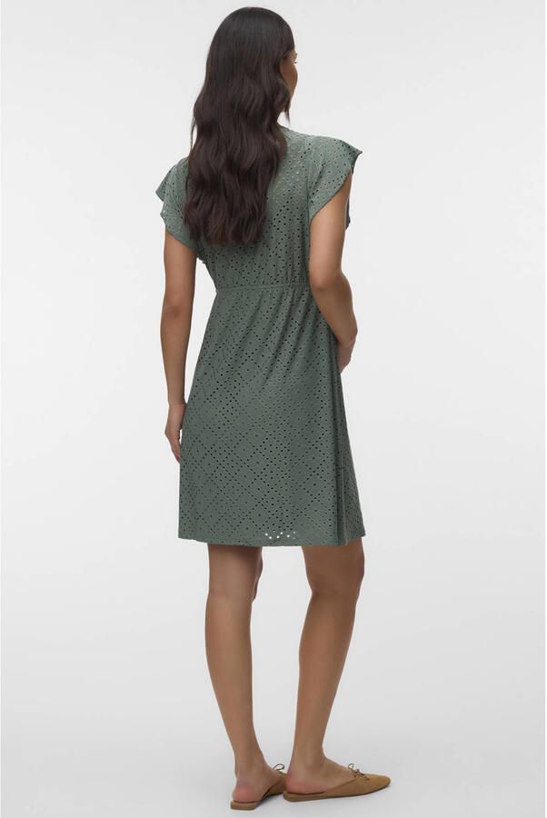 VERO MODA MATERNITY zwangerschaps korte jurk groen - Foto 3