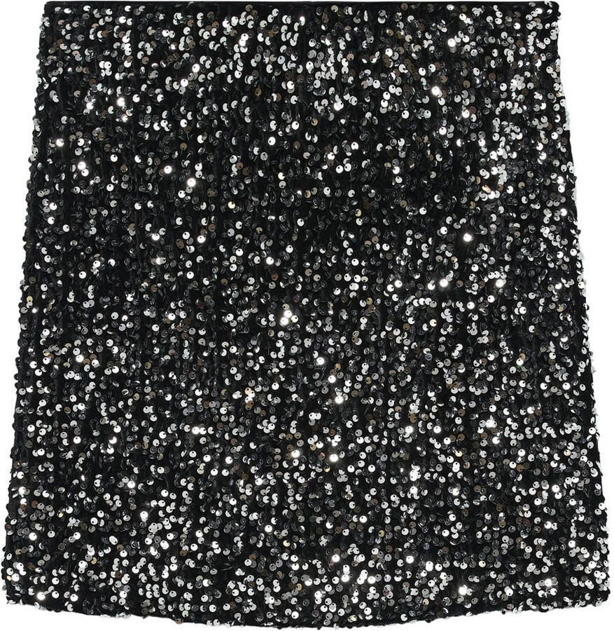 VERO MODA MATERNITY zwangerschaps korte rok met pailletten zwart