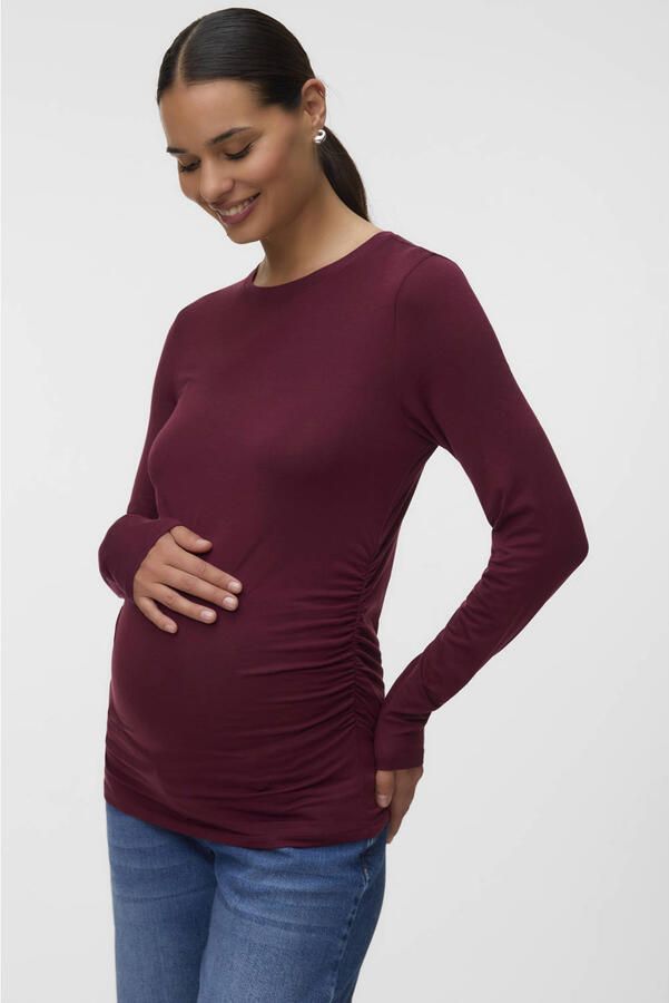 VERO MODA MATERNITY zwangerschaps longsleeve donkerrood