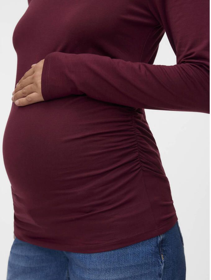 VERO MODA MATERNITY zwangerschaps longsleeve donkerrood - Foto 2
