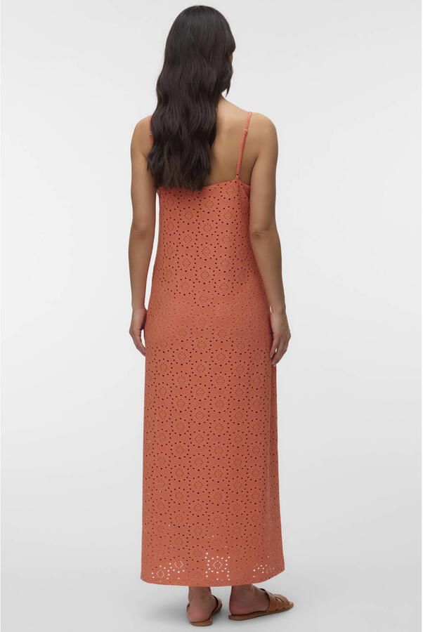 VERO MODA MATERNITY zwangerschaps maxi jurk ajour oranje - Foto 2