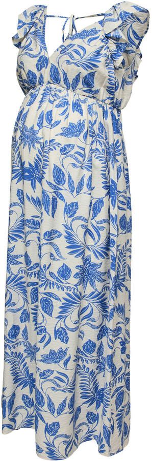 VERO MODA MATERNITY zwangerschaps maxi jurk blauw