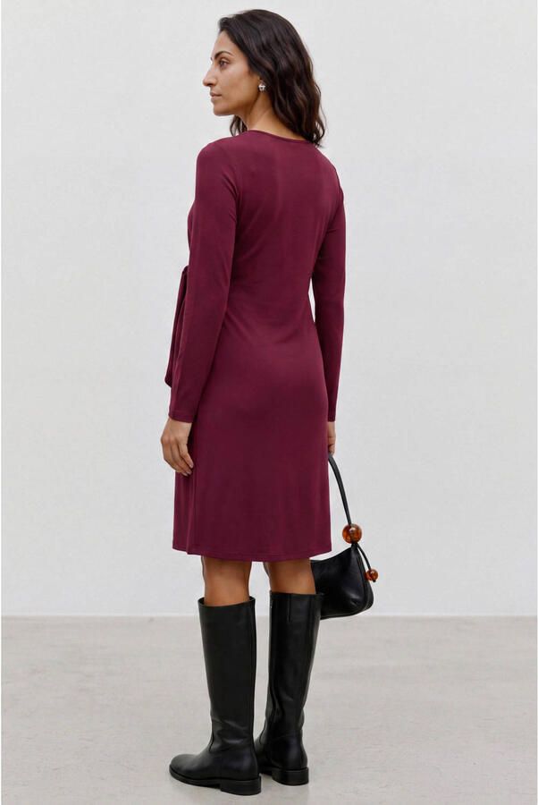 VERO MODA MATERNITY zwangerschaps midi jurk donkerrood - Foto 2