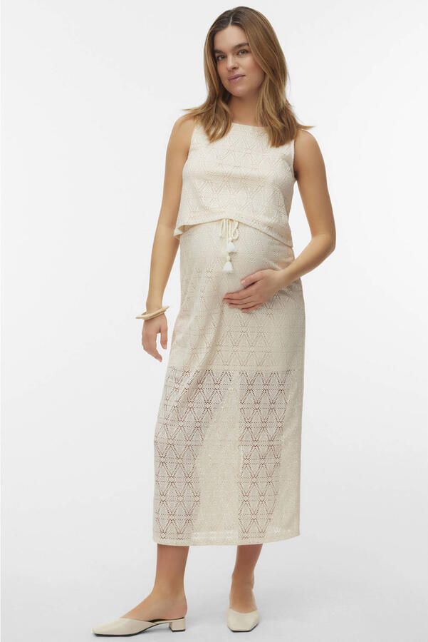 VERO MODA MATERNITY zwangerschaps midi rok ecru - Foto 2