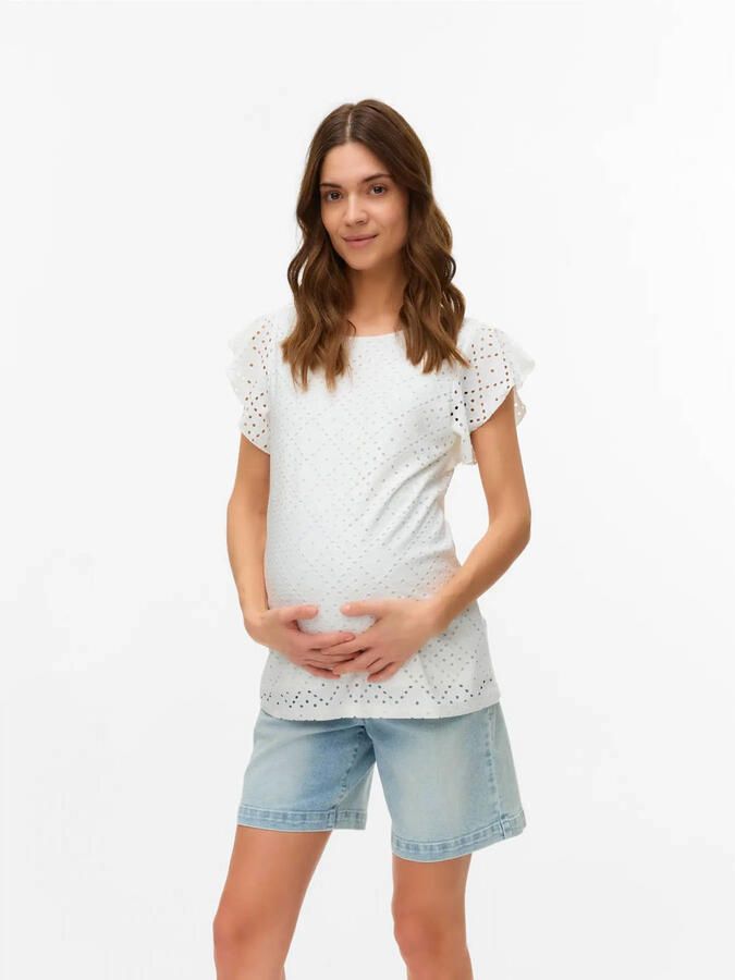 VERO MODA MATERNITY zwangerschaps T-shirt wit - Foto 2