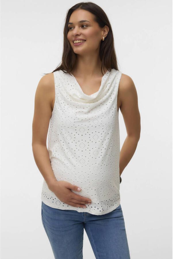 VERO MODA MATERNITY zwangerschaps top ajour wit