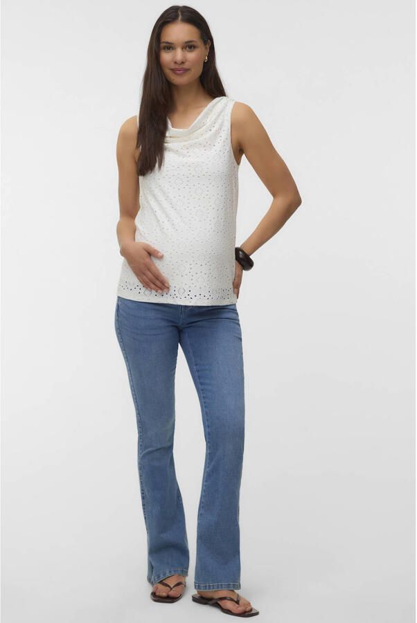 VERO MODA MATERNITY zwangerschaps top ajour wit - Foto 3