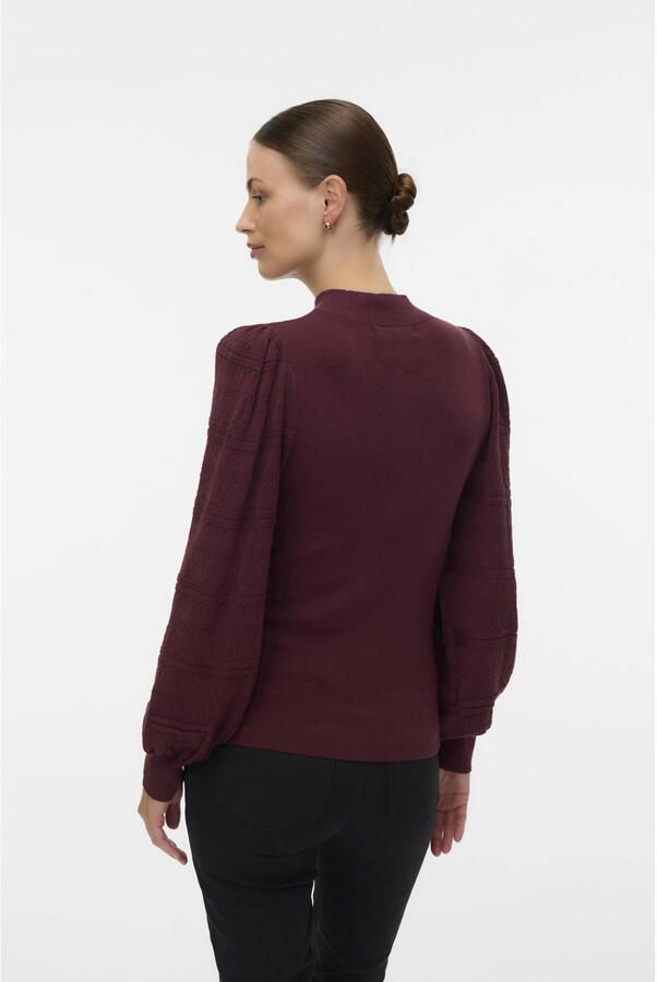 VERO MODA MATERNITY zwangerschaps trui donkerrood fijn gebreid - Foto 2