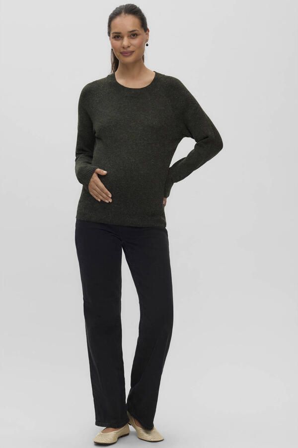 VERO MODA MATERNITY zwangerschaps trui gebreid Groen Dames Polyester Ronde hals maat XL