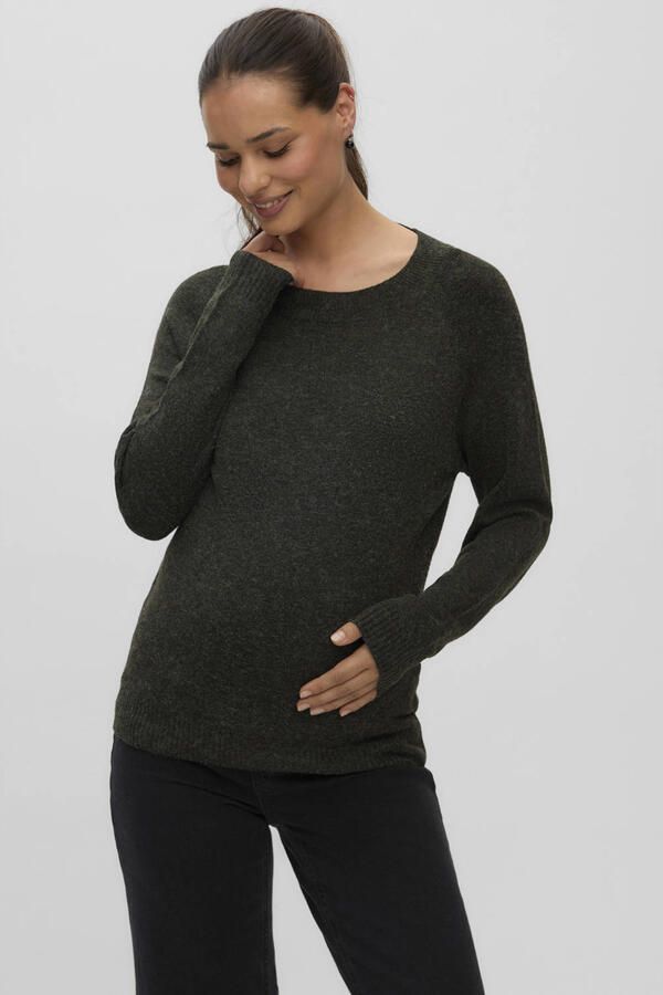 VERO MODA MATERNITY zwangerschaps trui gebreid Groen Dames Polyester Ronde hals maat XL - Foto 2