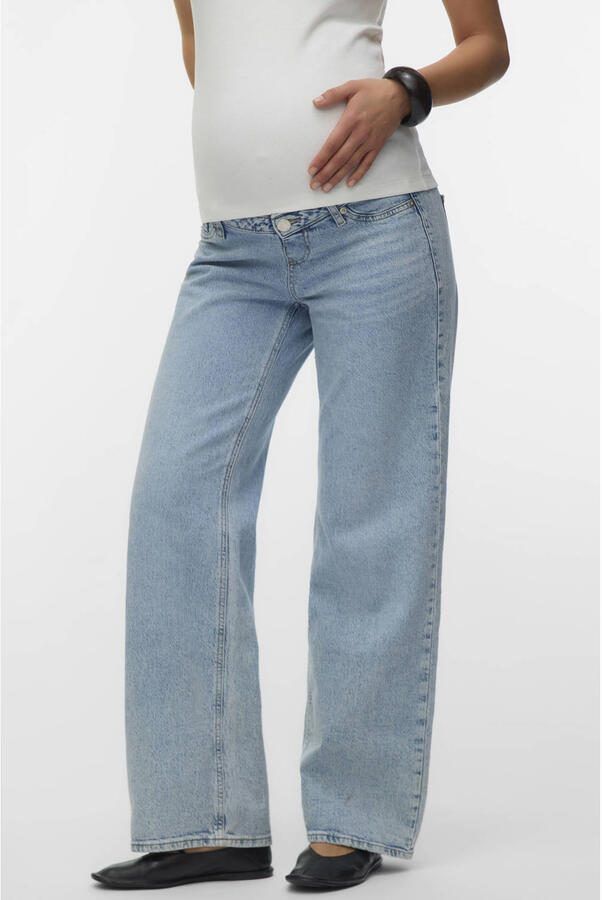 VERO MODA MATERNITY zwangerschaps wide leg jeans light blue denim - Foto 2