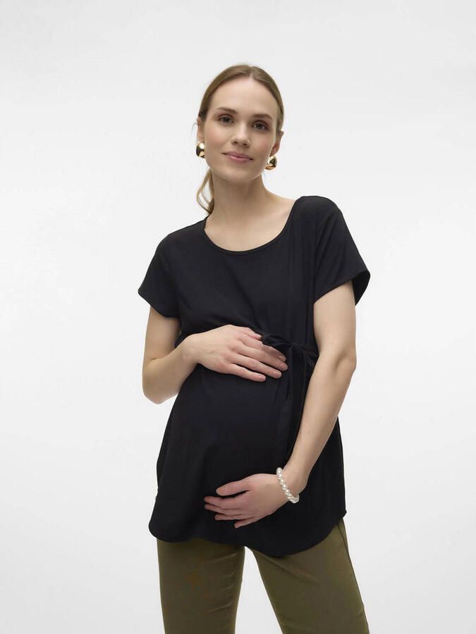 VERO MODA MATERNITY zwangerschapstop zwart Dames Viscose Ronde hals Effen XXL