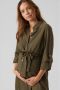 VERO MODA MATERNITY zwangerschapsjurk VMMCATE met ceintuur donkergroen Dames Polyester Klassieke kraag S - Thumbnail 1
