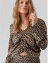 VERO MODA MATERNITY zwangerschapstop VMMCAILEY met all over print bruin beige Dames Polyester V-hals XL - Thumbnail 1