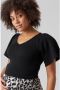 VERO MODA MATERNITY zwangerschapstop VMMGINNY zwart Dames Polyester V-hals XL - Thumbnail 1
