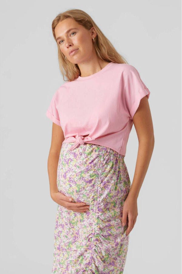 VERO MODA MATERNITY zwangerschapstop VMMPANNA roze Dames Katoen Ronde hals XL