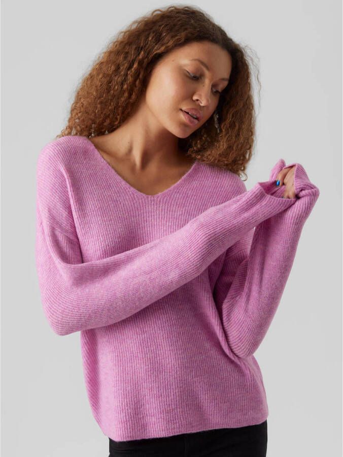 Vero Moda Gebreide pullover met structuurmotief model 'CREWLEFILE'