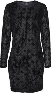 VERO MODA semi-transparante mesh jurk VMKOKO met grafische print zwart