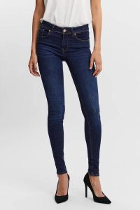VERO MODA slim fit jeans VMLUX met biologisch katoen dark blue denim