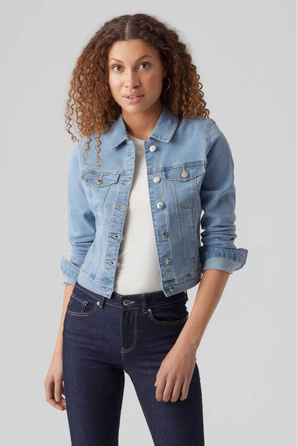 Vero Moda Outdoor Kort jeansjack met platte kraag model 'LUNA'