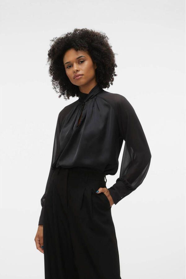 Vero Moda Zwarte longsleeve top | Freewear Zwart Black Dames