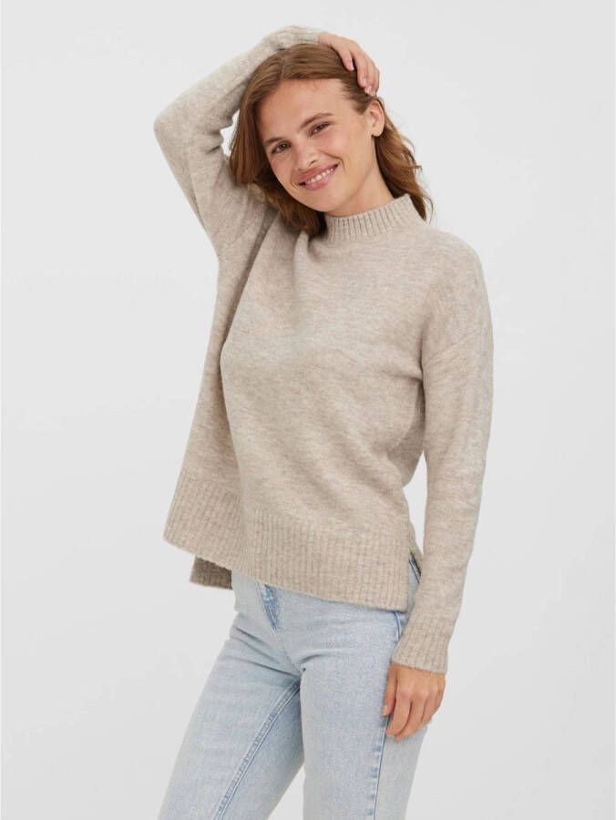 Vero Moda Oversized gebreide pullover met opstaande kraag model 'LEFILE'