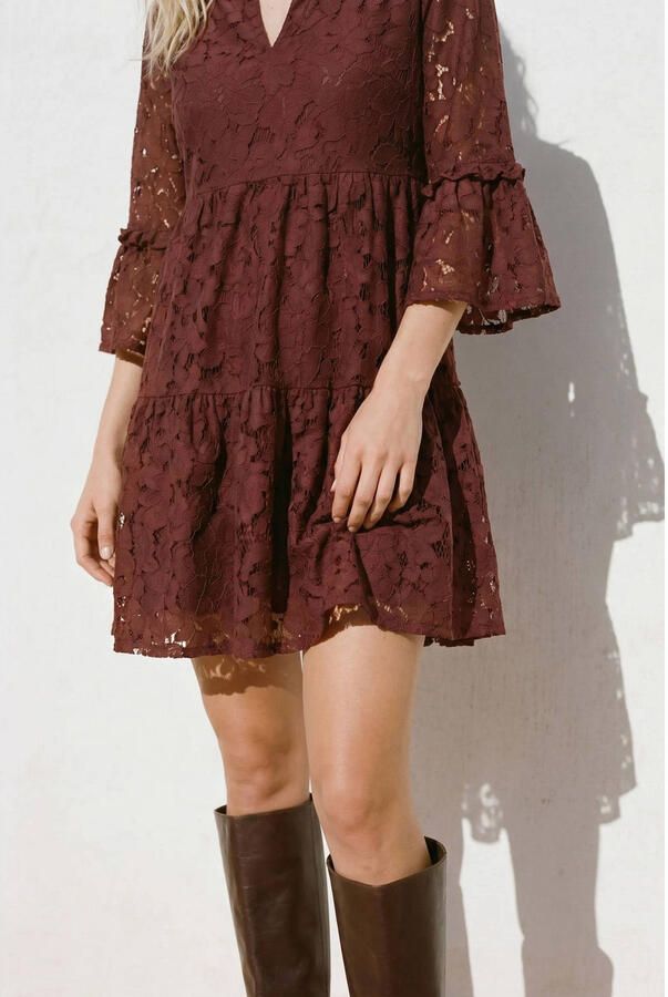 Vero Moda loose fit kanten jurk van katoenmix model 'HONEY' - Foto 2