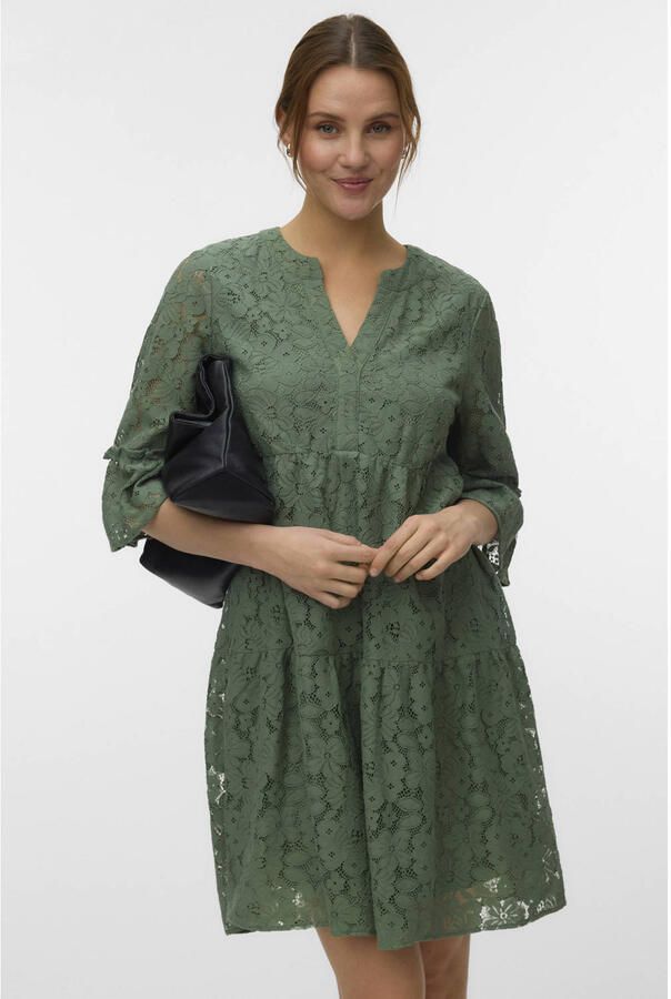 Vero Moda loose fit kanten jurk van katoenmix model 'HONEY'