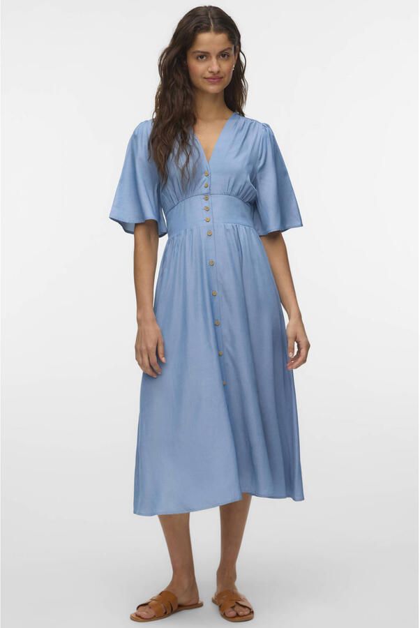 VERO MODA A-lijn jurk light blue denim - Foto 3