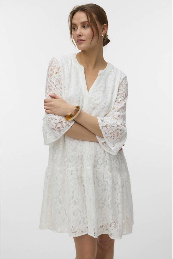 Vero Moda loose fit kanten jurk van katoenmix model 'HONEY'