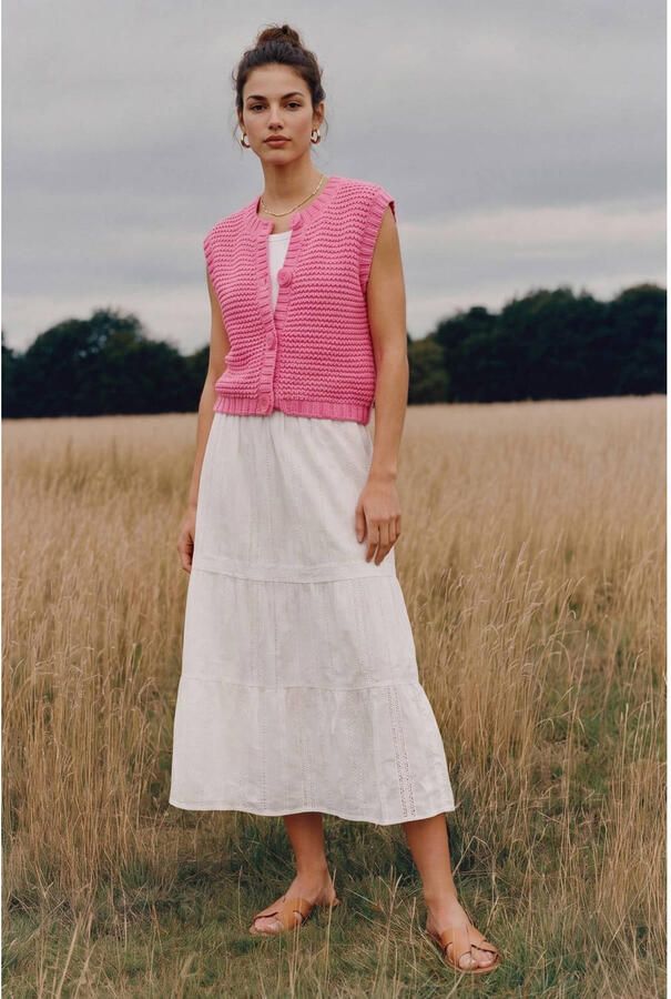 VERO MODA A-lijn rok broderie ecru - Foto 3