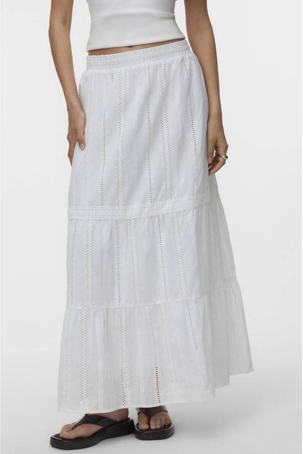 VERO MODA A-lijn rok broderie ecru - Foto 2
