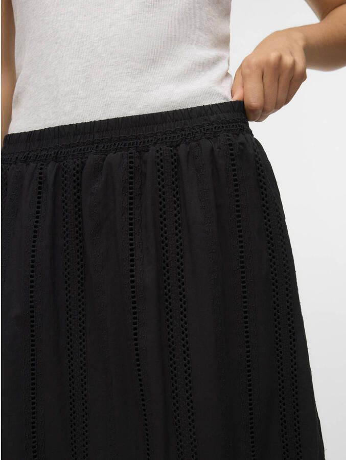 VERO MODA A-lijn rok broderie zwart - Foto 2