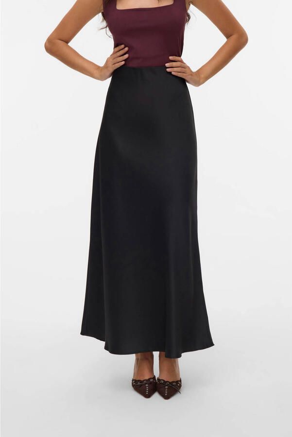 Vero Moda Uitlopende midirok met elastische band model 'MERLE' - Foto 3