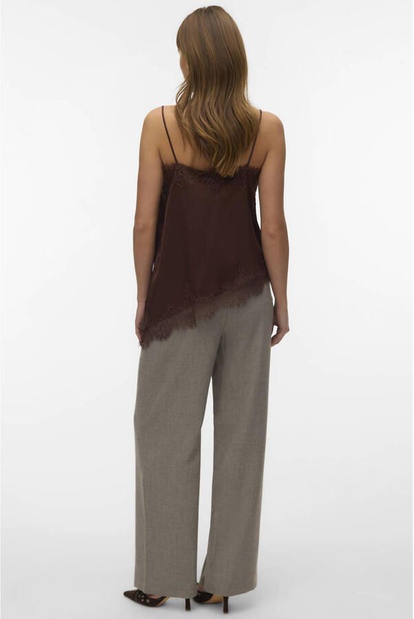 VERO MODA asymmetrische top donkerbruin - Foto 2