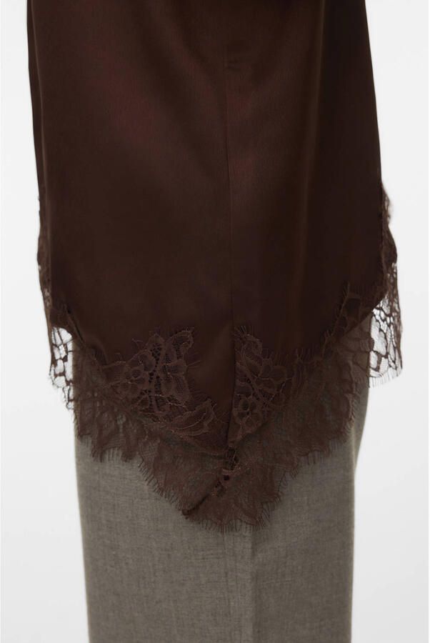 VERO MODA asymmetrische top donkerbruin - Foto 3