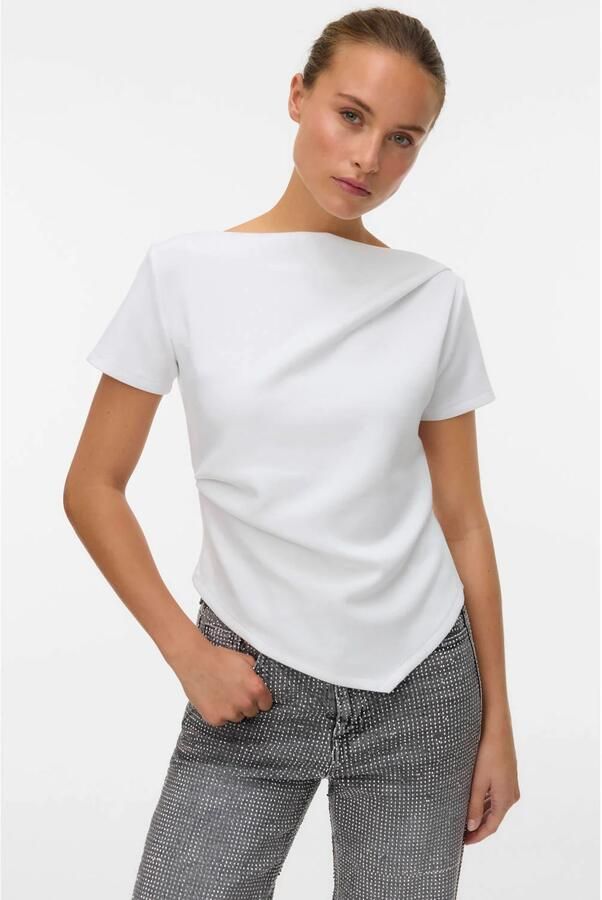 VERO MODA asymmetrische top ecru