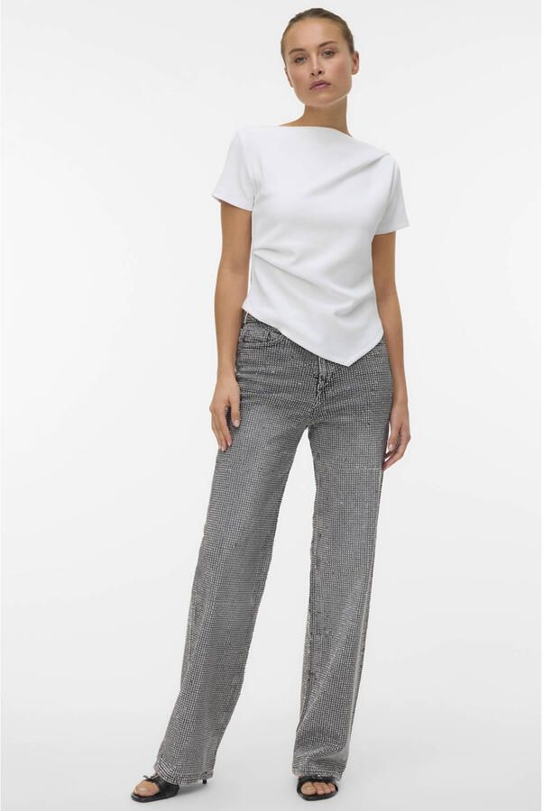 VERO MODA asymmetrische top ecru - Foto 3
