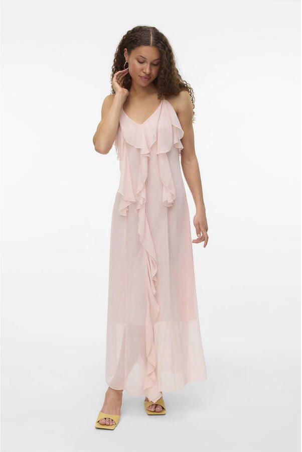 Vero Moda Soepele maxi-jurk met ruches model 'CAMILLE' - Foto 3