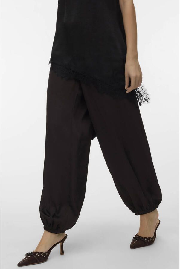 VERO MODA ballon casual broek donkerbruin