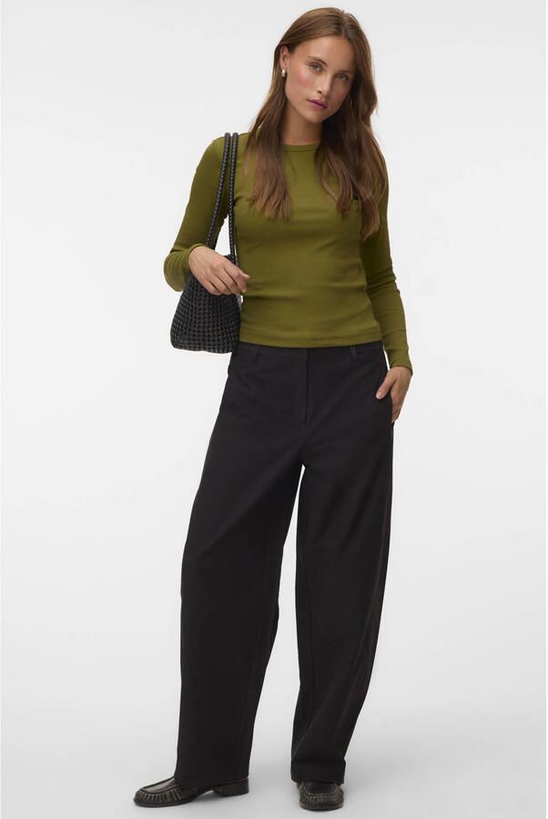 VERO MODA barrel casual broek zwart